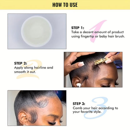 GZE Black Castor Oil Edge Gel Extra Hold Braid, Loc, Twist - Tames Frizz & Controls Edges for Women 4C Hair