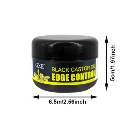 GZE Black Castor Oil Edge Gel Extra Hold Braid, Loc, Twist - Tames Frizz & Controls Edges for Women 4C Hair