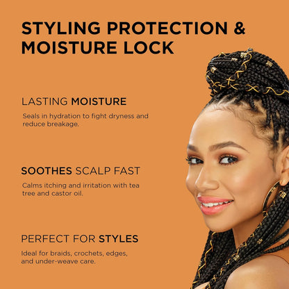 Black Castor Miracle Hair & Scalp Sealing Oil – Hair Oil with Black Castor, Tea Tree & Soybean Oil for Moisture Lock, Scalp Relief & Growth Support | 6Oz (Pack of 3)